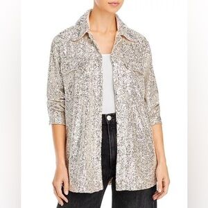 BB Dakota Silver Sequin Utility Jacket